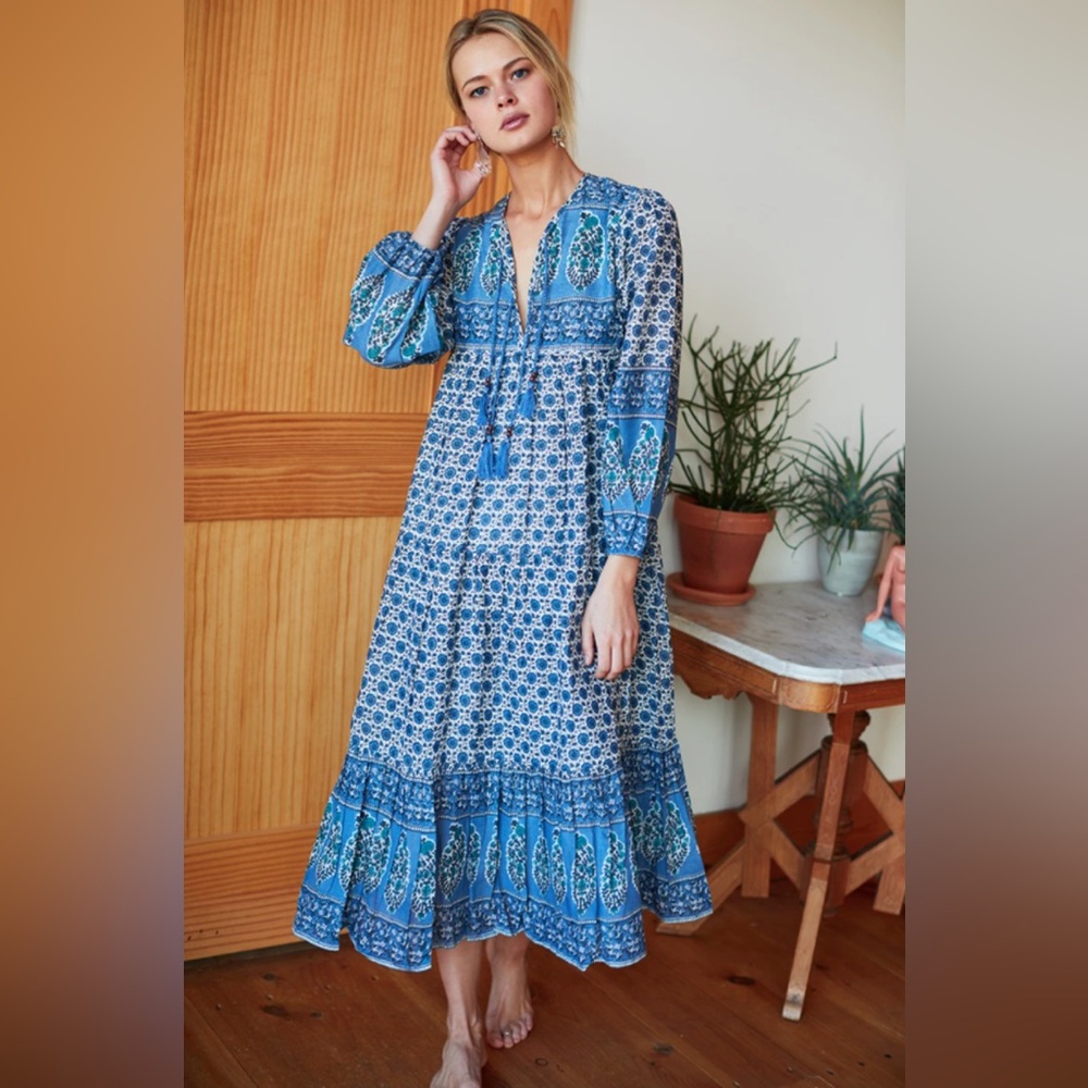 Emerson Fry India Collection Heirloom Dress in Indigo